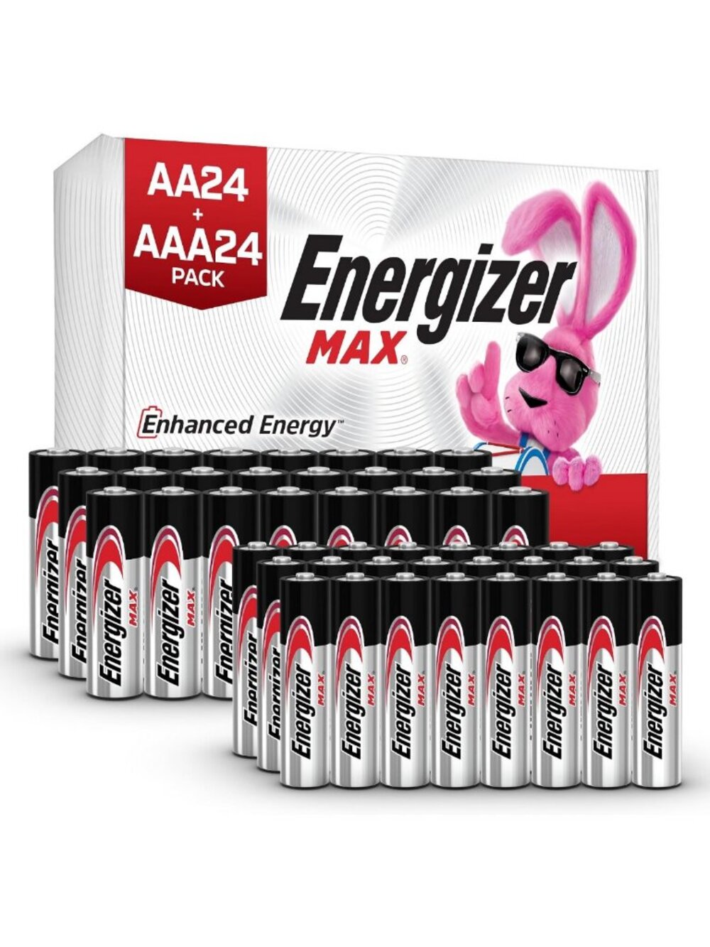 48 Count AA & AAA Battery Combo Pack - 24 Max Double A & 24 Max Triple A